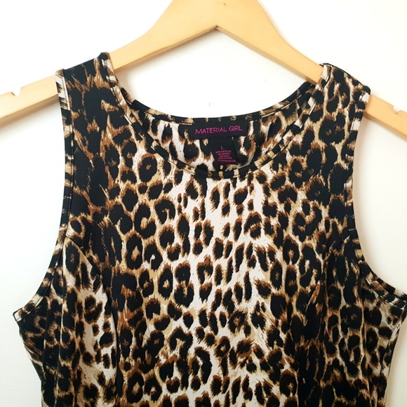 Size Large Leopard Print Baby Doll Dress - Picture 5 of 6